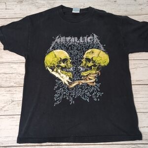 VTG Metallica Sad But True Double Sided Pushead Black T Shirt Men Size Large